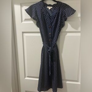 Blue polka dot dress